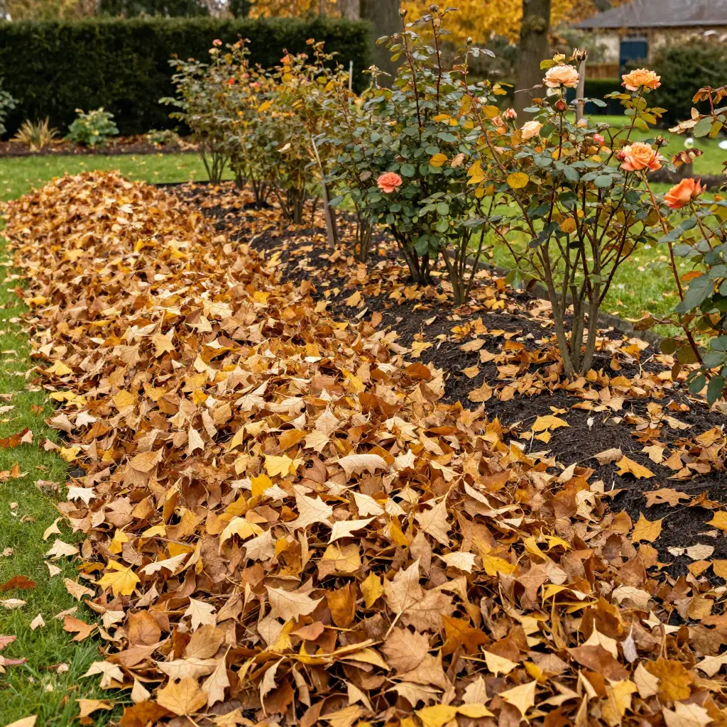 Beautiful autumn garden maintenance
