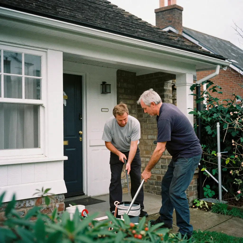 professional maintenance team at work